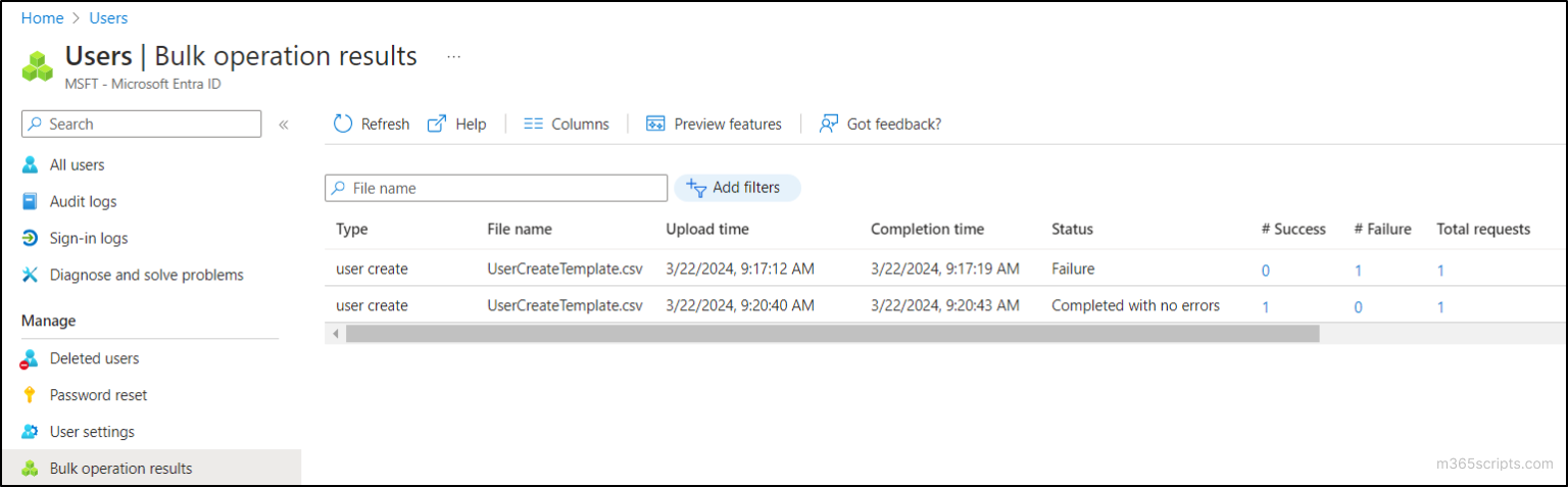 Bulk Create Screen How to Create Bulk Users in Microsoft 365 - Microsoft 365 Scripts