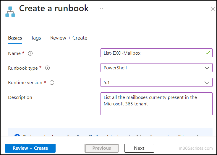 Create a Runbook - Schedule PowerShell Scripts Using Azure Automation