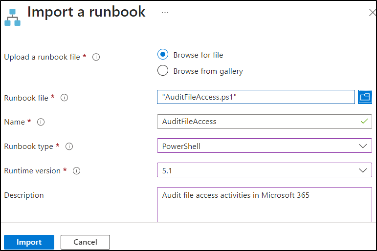Import a Runbook to Azure Automation