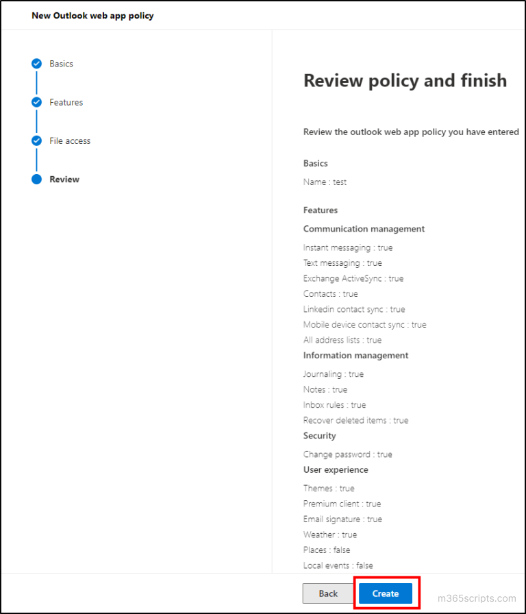 Configure and Manage Outlook Web App Policies - Microsoft 365 Scripts