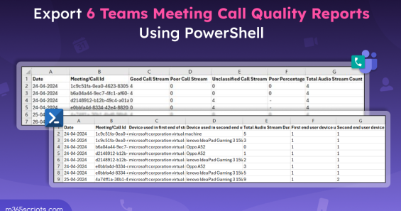 Check Teams Meeting Call Quality Using PowerShell