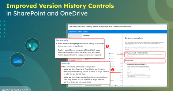 Improved Version History Controls for SharePoint and OneDrive
