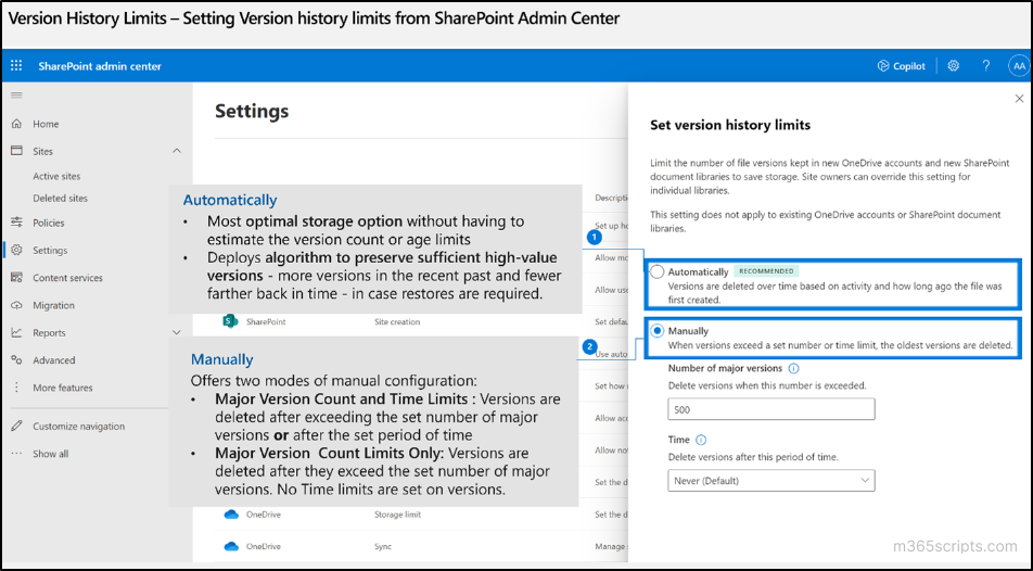 Intelligent Version History Controls for SharePoint and OneDrive