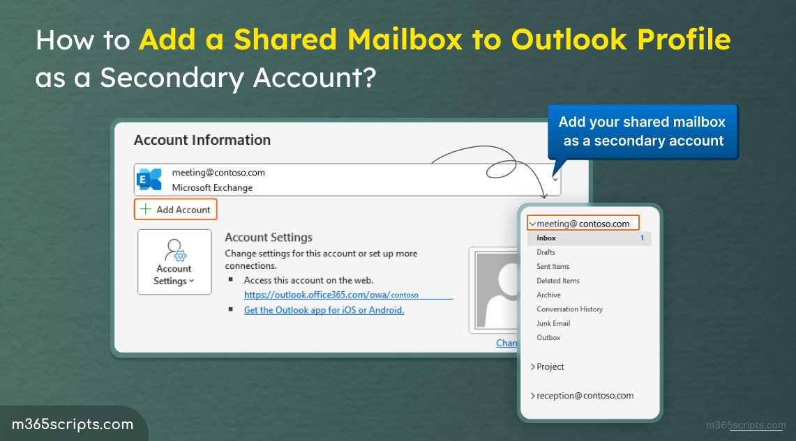 How to Add a Shared Mailbox to Outlook Profile as a Secondary Account?