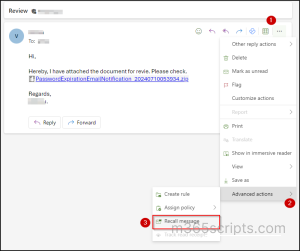 How to Recall an Email Message in Outlook