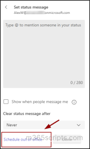 Set Up an Out of Office Status in Microsoft Teams 