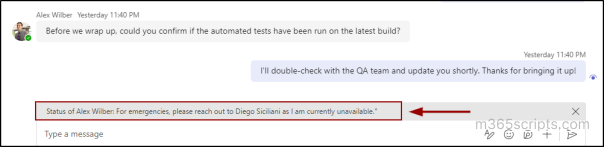 Set Up an Out of Office Status in Microsoft Teams
