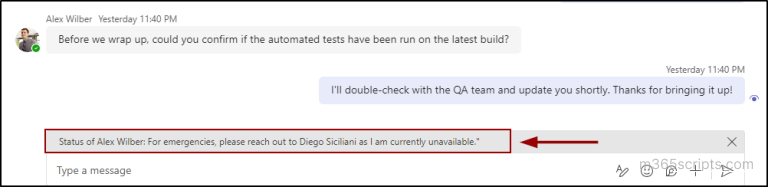 Set Up an Out of Office Status in Microsoft Teams