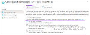 Disable All Future User Consent Operations for Any Application using Entra admin center