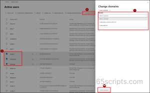 Change domain for bulk users admin center