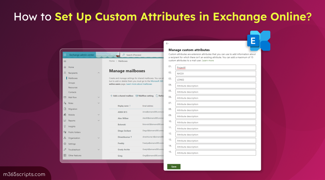 How to Set Up Custom Attributes in Exchange Online?