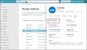 How to Set Up Custom Attributes in Exchange Online? 