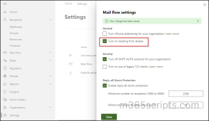 Turn On Sending from Aliases in Microsoft 365