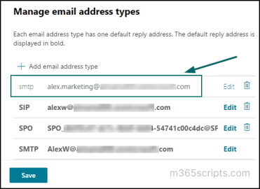 Manage Additional Email Address in Exchange Online