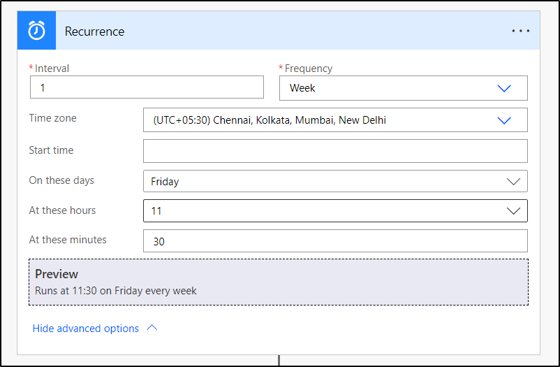 Recurrence action for OOF replies - Power Automate