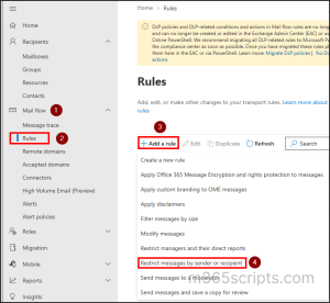 Create a mail flow rule