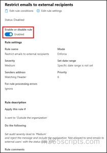 Restrict Emails to External Addresses in Microsoft 365