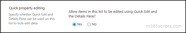 How to Enable Quick Edit in SharePoint Lists and Libraries? - Microsoft ...