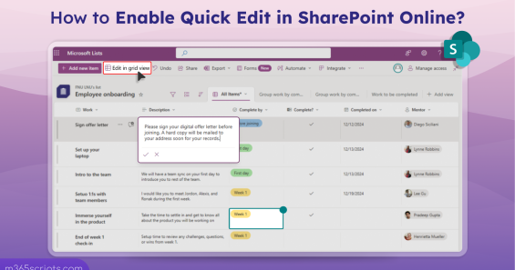 How to Enable Quick Edit in SharePoint Lists and Libraries?