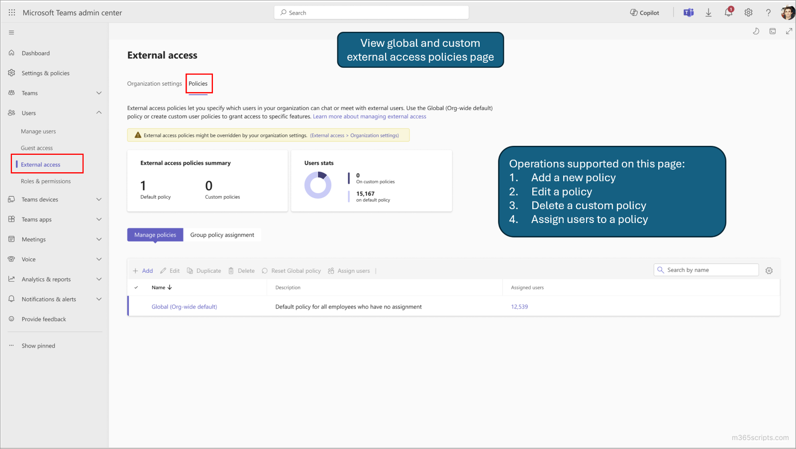 Manage External Access Settings in Microsoft Teams
