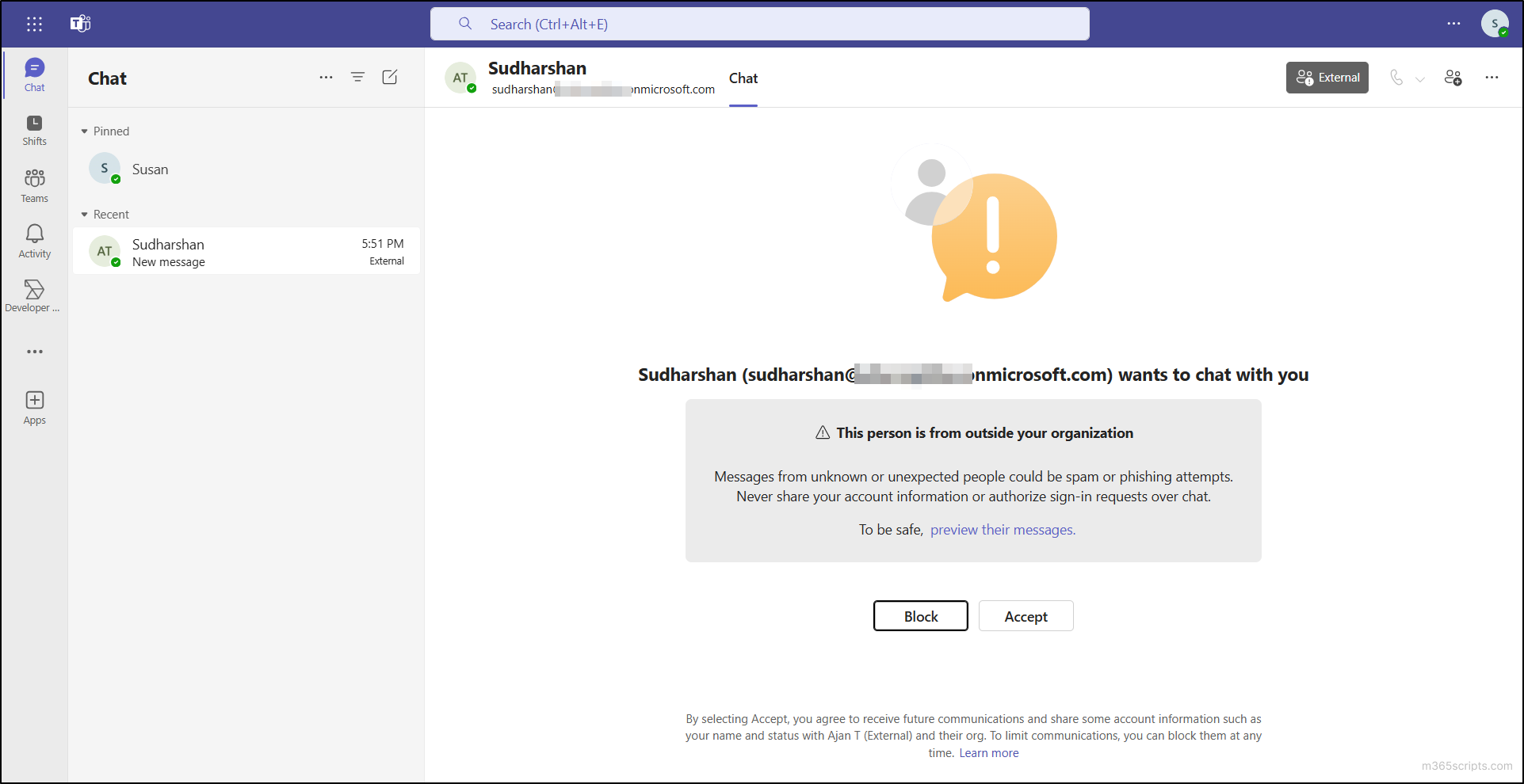 Brand Impersonation Protection for Teams Chat
