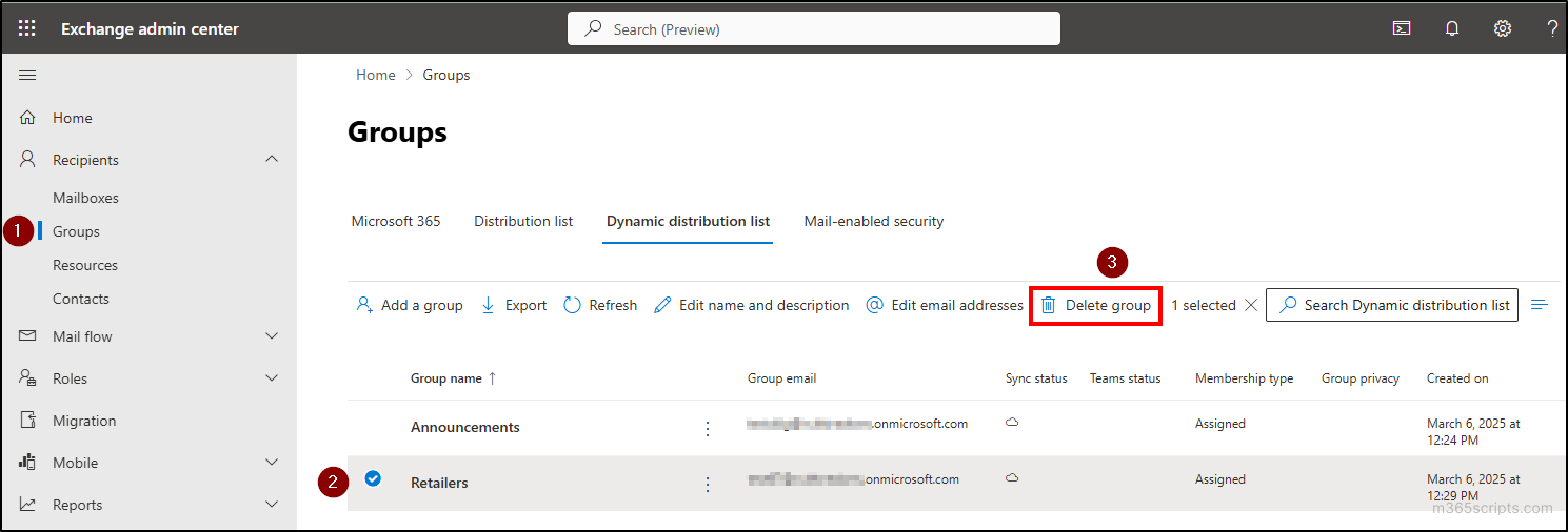 New limit for dynamic distribution groups in exchange online