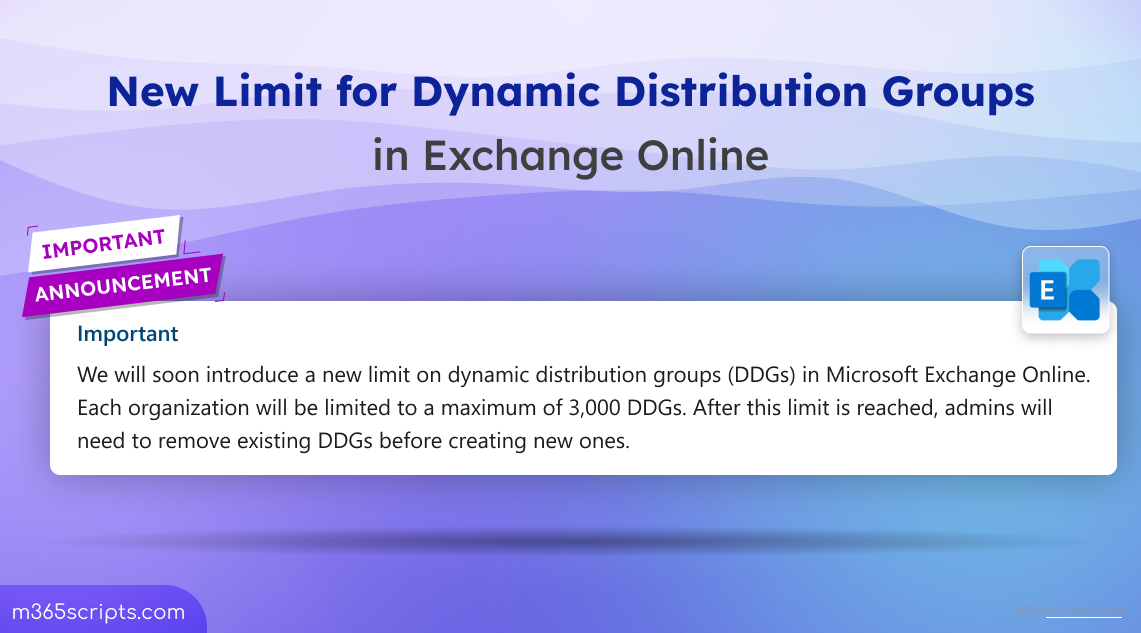 New Limit for Dynamic Distribution Groups in Exchange Online