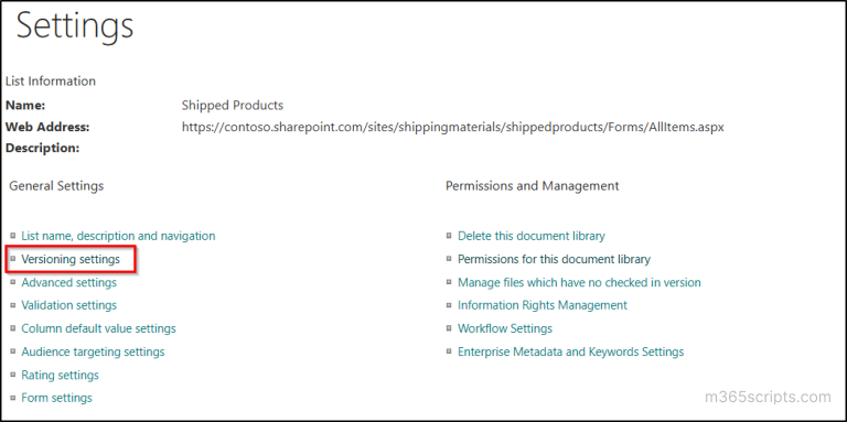 Library Settings Advanced Settings How to Manage SharePoint Document Library in Microsoft 365
