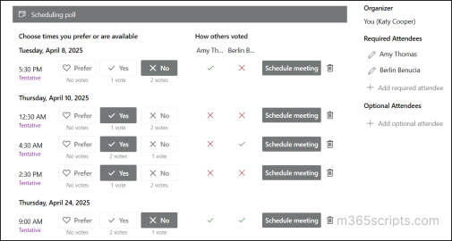 How to Schedule a Meeting with Scheduling Poll in Outlook - Microsoft ...