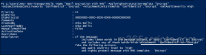 Transport rule creation in PowerShell