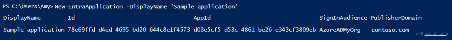 Register an app using Microsoft Entra PowerShell