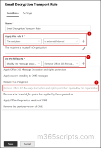Email Decryption using Transport Rules