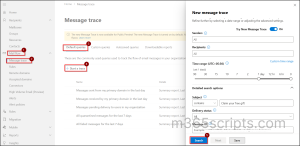Message Trace query