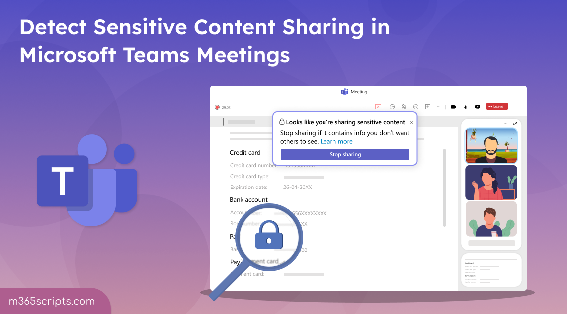 Detect Sensitive Content During Screen Sharing in Microsoft Teams Meetings