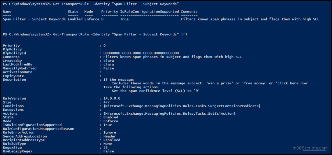 Filter Spam Using Mail Flow Rules in Exchange Online