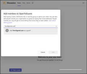 Adding Guests to New Team without sensitivity label