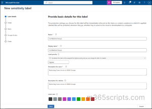 Create a sensitivity label in Microsoft 365 