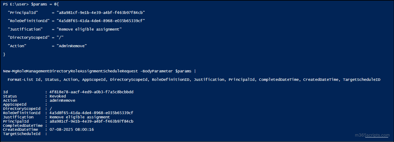 remove-pim-role-assignments-for-a-user