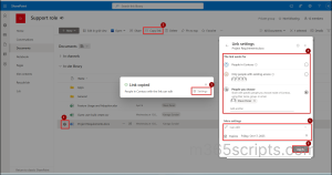How to share files using copy link option