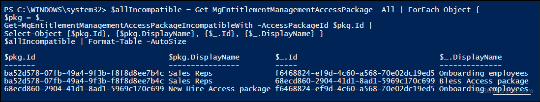 all-incompatible-with-access-package-reports
