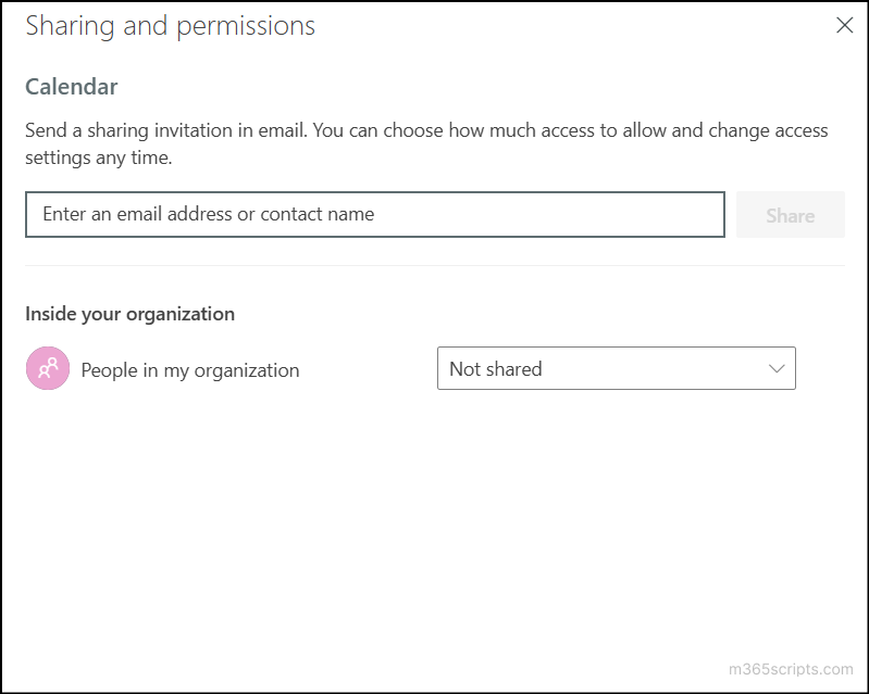 block calendar sharing using calendar permissions
