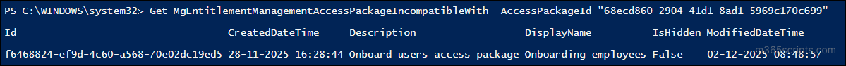 incompatible-with-of-an-access-package