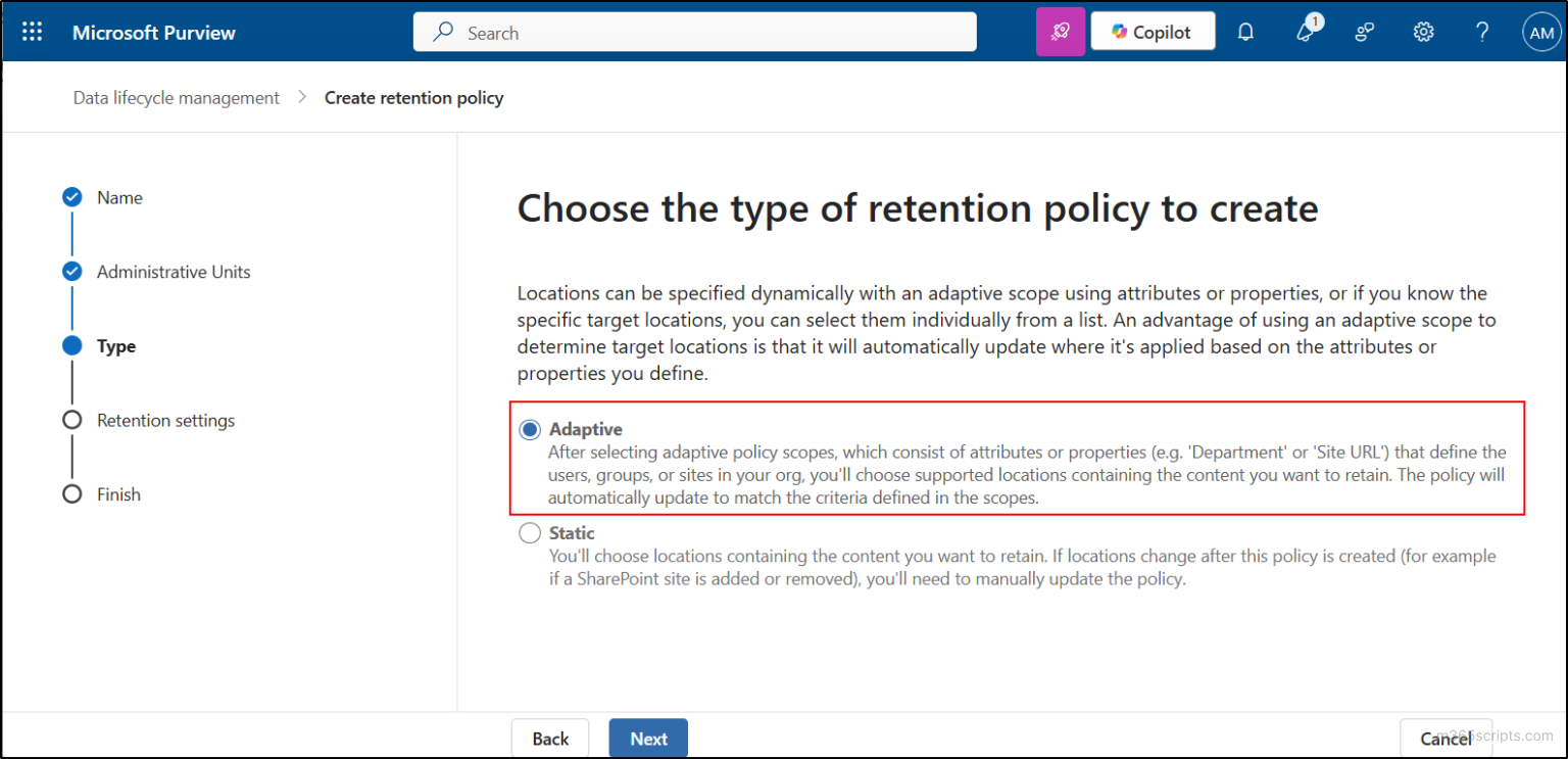 Create Adaptive Scopes in Microsoft Purview