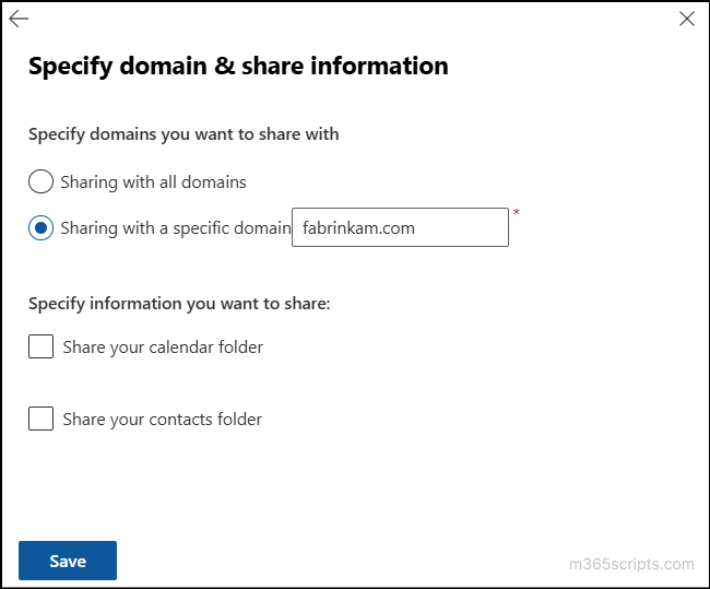 stop users from sharing their own calendars to specific domains