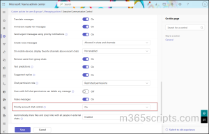 Configure Teams Messaging Policy