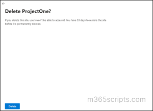 Delete a Retention Policy Applied SharePoint Site