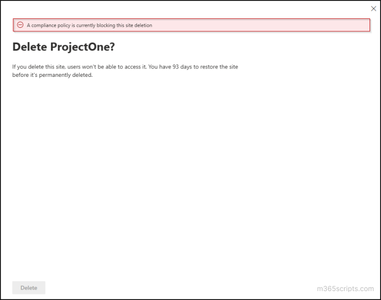 Find Retention Policies Applied to SharePoint Sites