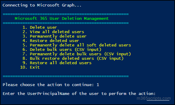 Manage User Deletions in Microsoft 365 Using PowerShell