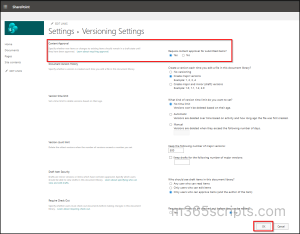Enable content approval for document library
