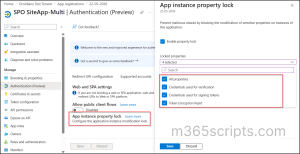 App Instance Property Lock in Entra ID